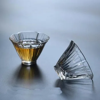 Japonské ručně vyráběné tepelně odolné sklo čajový set kladivo vzor šálek čaje osobní šálek Kung Fu čajový set malý pohár vína