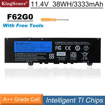 KingSener F62G0 Laptop Baterie Pro DELL Inspiron 13 7370 7373 7380 7386 Vostro 5370 P83G P87G P91GRPJC3 39DY5 11.4 V 38WH