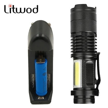 LED MINI Svítilna Hliníková 4 Režimy Pochodeň Použití 14500 nebo AA Baterie pro Kempování Žárovky XP-G Q5 COB Zoom Vodotěsné Rybářská Lucerna