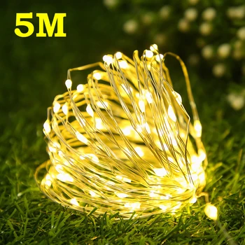5 M Měděného Drátu LED String Světla Garland Víla String Světla pro Holiday Vánoční Svatební Party Zahrada, Terasa, Světla, Dekorace