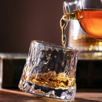 Tlusté Crystal Whisky Cup Román Pohárek Sklo Spřádání Topy Design Kladivo Sklenice Vína Duch XO Brandy Pohár, Sklenice na víno