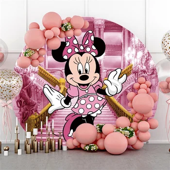 Disney Minnie Mickey Zaoblené Mickey Mouse Bachelorette Party Dekorace Vlastní Pozadí Zeď, dětské Narozeninové Dekorace