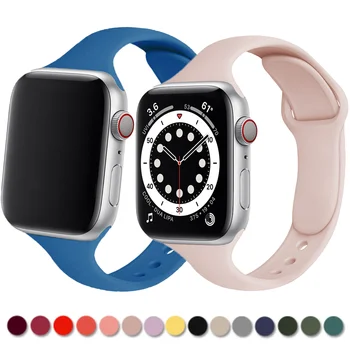 Slim Silikonové popruh pro Apple watch band 45 mm 41 mm 40 mm 44 mm 38 mm 42 mm watchband příslušenství náramek correa iWatch 3 4 5 6 se 7