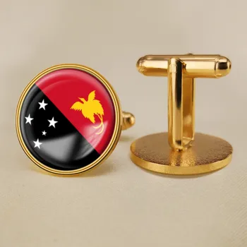 Erb Papua-Nová Guinea, Mapa, Vlajka, státní Znak manžetové Knoflíčky