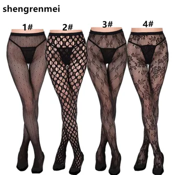 Shengrenmei 2019 Lady Černé Punčochy Sexy Punčocháče Módní Síťované Punčochy Čtyři Různé Vzor, Vyberte Si