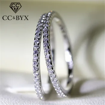 CC Prsteny Pro Ženy, svatební Svatební Šperky, Zásnubní Večírek Prsten Bílé Zlato Barva Stříbro Pozlacené Drop Shipping Anel CC709