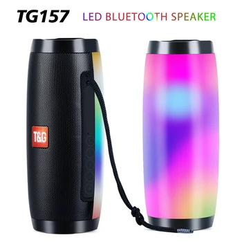 TG157 LED Blikající Světla Bluetooth Reproduktor Přenosný S Lanem Venkovní Loundspeaker 1200 MAh Nepromokavé Tkaniny Subwoofer FM Rádio