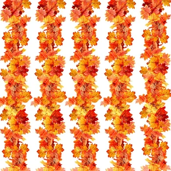 1,75 M Červený Javorový List Révy Vinné Věnec Dekorace Podzimní Den Díkůvzdání Podzimní Dekorace Venkovní Závěsné Révy Umělé Javorový List