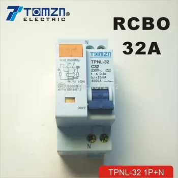 DPNL 1P+N, 32A 230V~ 50HZ/60HZ proudový jistič s více než aktuální, a ochrany proti protékání RCBO