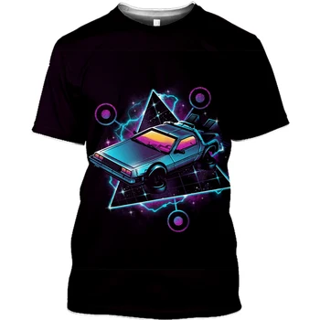 Nové Letní T-shirt Muži Ženy Děti Zpátky Do Budoucnosti Tričko Marty A Jeho Fusion Powered Budoucí Auto 3D Tištěné Topy Cool Trička