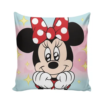 Disney Karikatury Mickey Mouse Minnie Povlečení Děti Černé Bílé Kostkované Polštář Kryt Vánoční Dárek 45x45cm