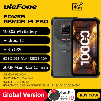 Robustní Telefon Ulefone Power Armor 14 Pro 10000mAh Android 12 Mobilní Telefony NFC Globální 6GB RAM, 128 gb ROM 2.4 G/5G, WLAN Smartphone