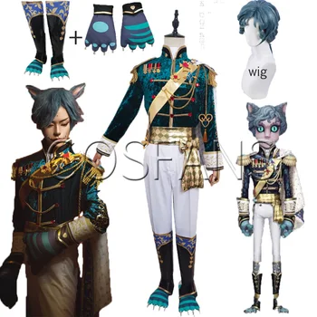 Anime! Identity V Naib Subedar Cosplay Kostým Nové Kůže Cheshire Cat Kostýmy Kočičí Tlapka Uniformy Halloween Cosplay Paruka a boty