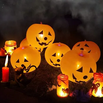 5kusů Dýně LED Světlo-Up Blikající Balóny Světla Pro Halloween Party Dekorace, Zábava, Strana, Venkovní Horor Dvoře Domu Dekor