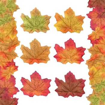 50ks 8cm Umělé Listy na Podzim Dekorace Simulace Maple Leaf Umělé Hedvábí Květina, 50 Ks Foto Rekvizity Simulace Závodu