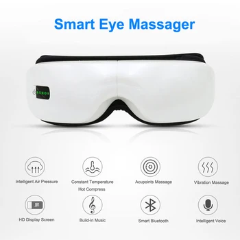 Elektrický Smart, Vibrace Bluetooth Oční Masážní Přístroj, Teplo, Tlak Vzduchu Péče O Oční Masážní Přístroj Únavu Zmírnit Horký Obklad Brýle