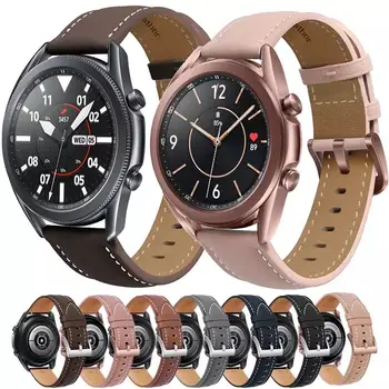 Kožený řemínek pro hodinky Samsung 46mm/Active2 /Huawei watch GT2/Amazfit GTR opletené drátem pro Samsung hodinky 3 náhradní popruh