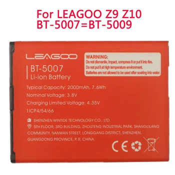 100% Originální Vysoce Kvalitní Baterie 2000mAh Pro LEAGOO Z9 Z10 BT-5007&BT-5009 Batterie Batteria