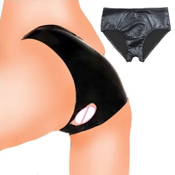 Ženy Sexy spodní Prádlo Erotické pro Duté Kalhotky, BDSM, Kůže, umělé penisy Otevřený Rozkrok Cudnosti Kalhotky Dildo Pro Anální Plug Vložit Sexuální Hračky