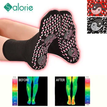 2ks Self-Topení Magnetické Ponožky Terapie Pohodlné Zdravotní Péče, Turmalín Ponožky Prodyšné Masér Teplé Zimní Péče o Nohy Ponožky
