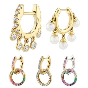 1ks Ušní Kosti Spony Huggie Náušnice Ženy Módní Crystal Pearl Malý Kruh Hoop Náušnice pro Ženy, Minimalistické Šperky