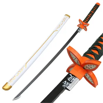 Kimetsu č. Yaiba Meč Katana Demon Slayer Bílá Polovina Kochou Shinobu Satoman Tanjiro Cosplay Meč Ninja Dřevo 104cm Zbraň Prop