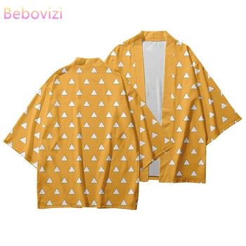 Anime Tokyo Kimono Cardigan Japonský Samuraj Cosplay Kostým Haori Kimono Tričko Ženy Muži Topy pro Letní Pláž Žlutá Yukata
