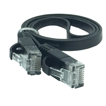 Kabel Plochý CAT6 UTP Ethernet Kabel RJ45 Patch Kabel LAN Černé Barvy 0,5 M 1M 1,5 M 2M 3M 5M 10M 15M 20M 25M 30M