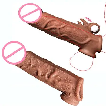 Opakovaně Kondom pro muže Penis Rozšíření Tlustý Penis Rukáv Vibrační Penis Kroužky na Penis Extender Klitoris Vibrátor pro Pár