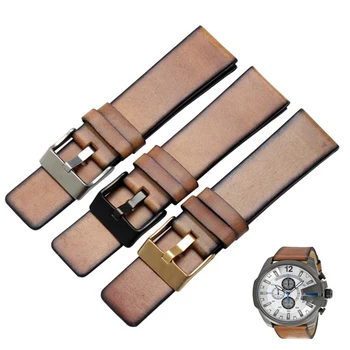 Vysoce Kvalitní Originální Retro pravé Kůže watchband pro Diesel DZ4343 DZ4323 DZ7406 7413 hodinky vintage kožený řemínek 24mm 26mm