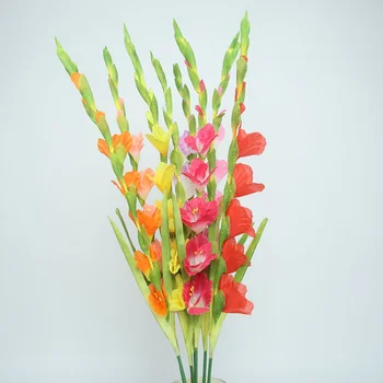 8 hlav Iris mečík Long Branch Umělé Hedvábné Květiny pro Domácí Stolní dekorace, Strana, Svatební Síň Falešné Květiny