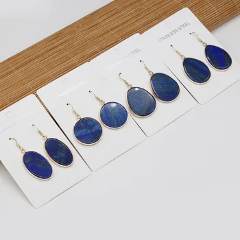 Nový Módní Přírodní Kámen Náušnice Lapis lazuli Temperament Náušnice pro Ženy, Dívky Módní Šperky Pendientes Dárky