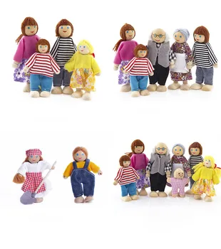 Dřevěný Nábytek Miniaturní Hračka Mini Dřevěné Panenky Rodina Panenku, Děti, Děti, Dům, Hrát Hračky Chlapci Dívky Dárky
