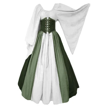 Zelený Pirát Šaty Středověké Renesanční Šaty Gothic Viktoriánské Plesové Šaty Halloween, Karneval, Kostým