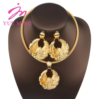 Pozlacené Luxusní Dubaj Šperky Sady Pro Ženy 2022 Kvalitní Módní Svatební Šperky Africké Svatební Ženy Šperky Sady