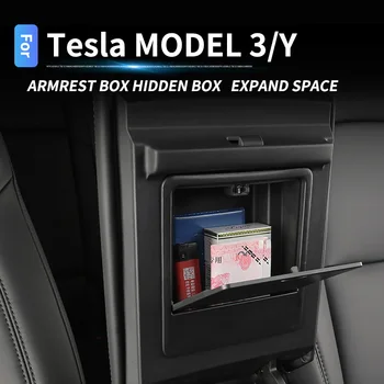 Střední loketní opěrka skrytý úložný box úložný box modifikované příslušenství dekorativní auto dodávky Pro Tesla Model 3 Y 2021 2022