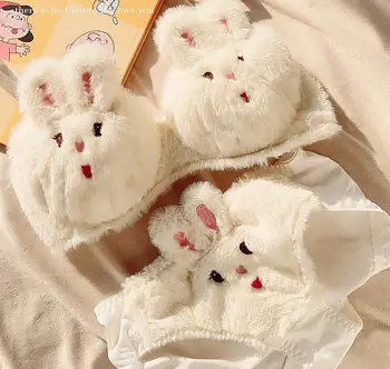 Roztomilý plyšový podprsenky spodní prádlo Japonský kreslený králík spodní prádlo malé hrudníku shromáždili kůže-přátelské dívky bralette moje melodie, podprsenka