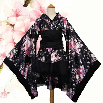 Japanese Vintage Kimono Tradiční Dámské Sakura Ropa Gejša Mujer Sladké Asijské Oděvy Yukata Haori Cosplay Party