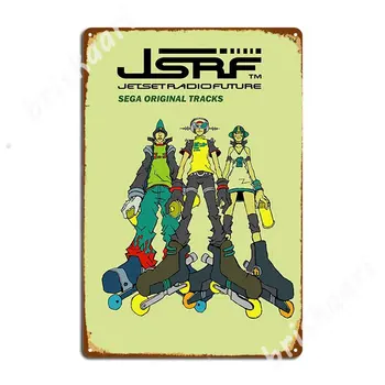Jet Set Radio Future Soundtrack Kryt Kovový Příznaky Klubu Obývací Pokoj typu Classic Zeď Dekor Tin znamení, Plakáty