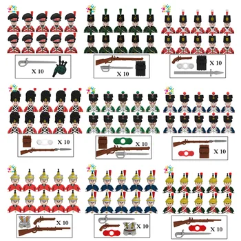 Vojenské Hračky Francouzské Napoleonské Armády, Stavební Bloky Britské Španělština Italština Holandština Voják, Zbraň, Zbraně, Cihly Vánoční Dárky
