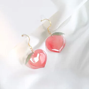 2020 Nové Příjezdu Korejský Akryl Módní Pink Peach Náušnice Pro Ženy, Roztomilé, Sladké Šperky, Módní Oorbellen