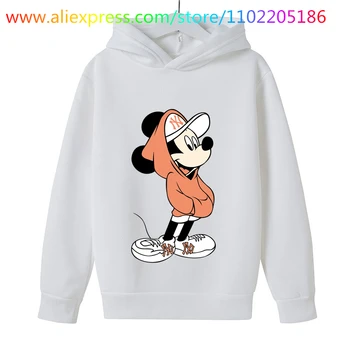 Mickey Mouse Děti Mikiny Jaro Podzim Děti Mikiny Dlouhý Rukáv Topy Oblečení Chlapci Dívky S Kapucí Disney Oblečení 4-14 Y