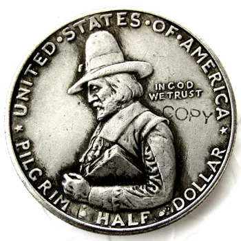USA 1920 Poutník Půl Dolaru Pamětní Stříbrné Pozlacené Mince Kopie