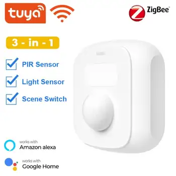 Tuya Wifi, Zigbee Mini Lidského Pohybu Pohyb Těla PIR Senzor S Světelný Senzor Scene Switch Funkce Smart Life Home Security