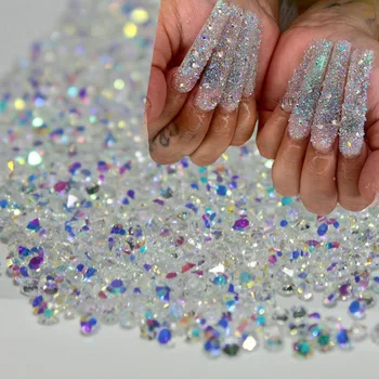 Skleněné Krystaly Pixie Nail Art Drahokamu Mikro Korálky Kaviár Manikúra Dekorace 3D Nehty Mini Kamínky