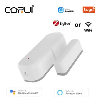 CORUI Tuya ZigBee WI-fi Smart Dveří Okenní Senzor Inteligentní Domácí Bezdrátový Dveřní Kontakt Detektor Pro Inteligentní Život Alexa Google Domov