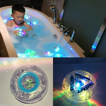 Děti Koupel Míč Vany Lampa Float Vanou Vodotěsné Barevné Blikající LED světlo Hračka Noci Prsten Světla Světlo Děti, Hračky