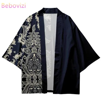 Retro Módní Samurai Kimono Muži Japonské Yukata Ženské Asijské Ženy Svetr Tričko V Létě Tradiční Tisk Cosplay Haori Župan