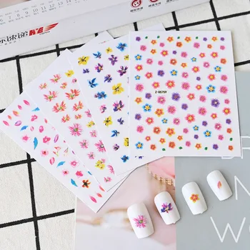 9Sheet/Sada Malá Daisy Hřebík Nálepky Pro Nail Design Květina Slunečnice Sakura Paster Samolepící Nehty Umění Okouzlující Samolepky 3D