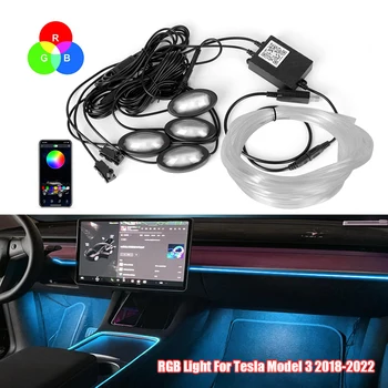 Interiér vozu RGB Světel, Bluetooth, LED Pásky Footlight Dashboard Konzole Dekorativní Okolní Lamp Pro Audi, BMW, Tesla Model 3 Y
